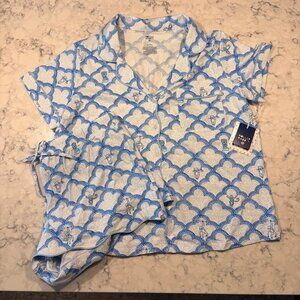 Roller Rabbit x Target Womens Geo Trellis pajama set short sleeve set, Large